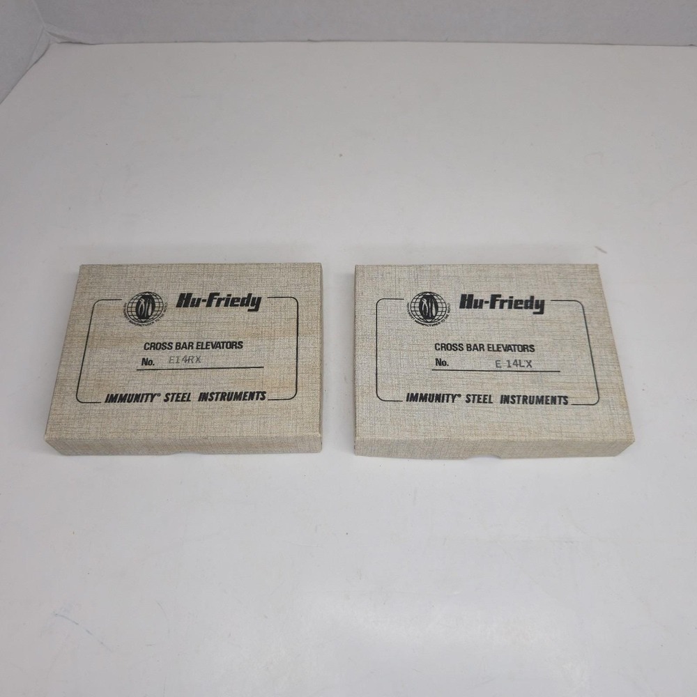 Hu-Friedy E14LX E14RX Dental Root Elevator Lot Pair T-Handle Stainless Steel New